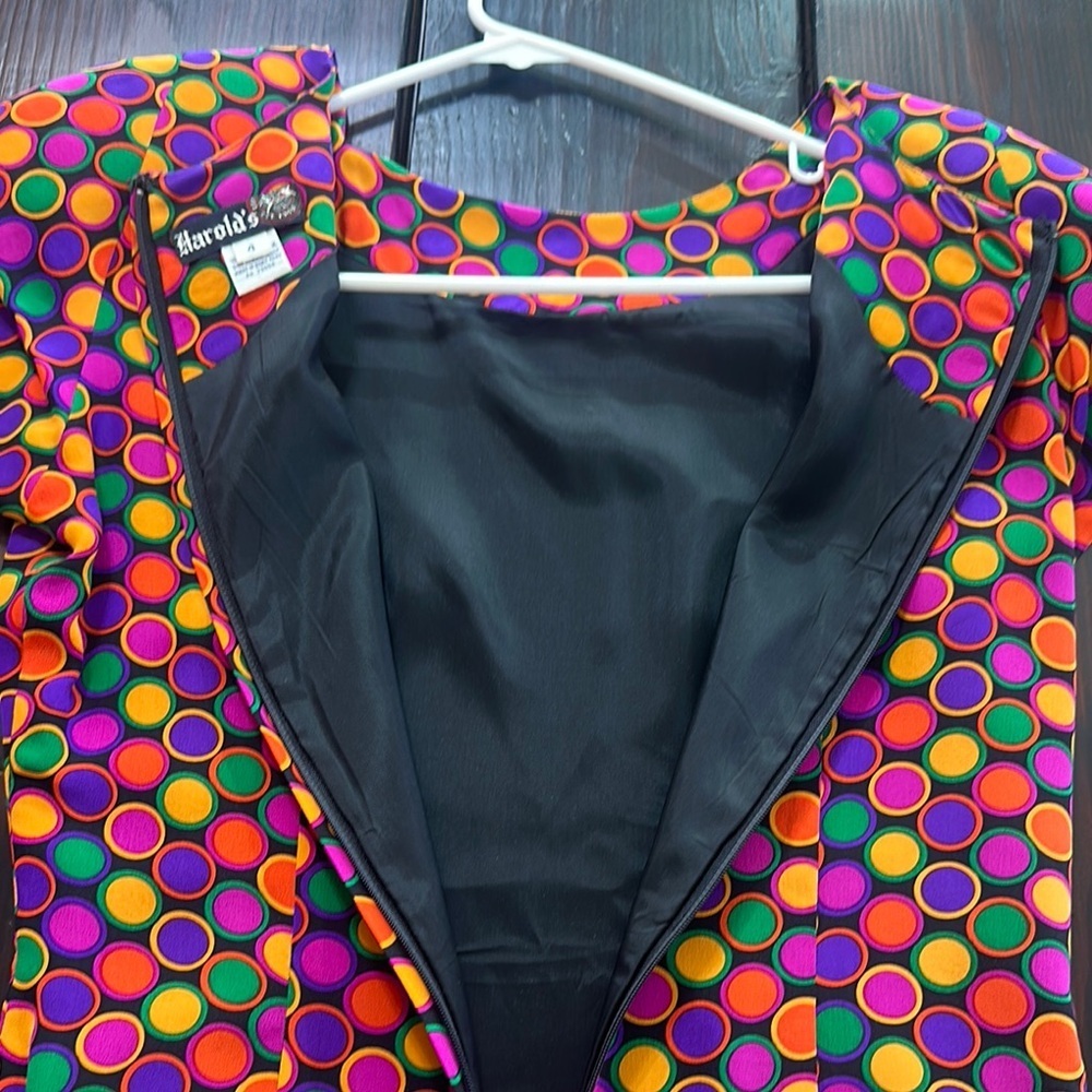 Harold's Vintage Colorful Polka Dot Mini Dress - Picture 8 of 13